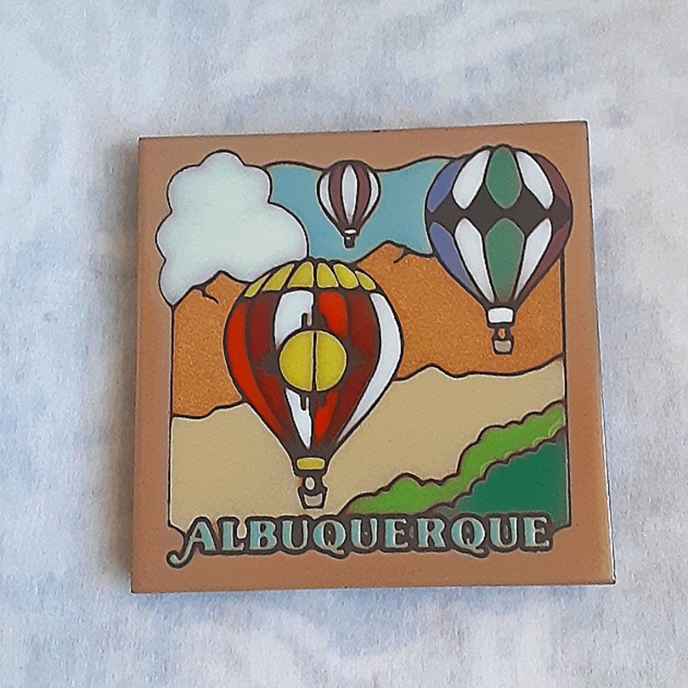 Albuquerque Hot Air Balloons Masterwork USA Tile Ceramic Trivet Hot Plate